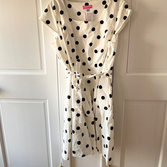 Isaac Mizrahi Live Special edition polka dot fit and flare woven dress size 20w - Picture 3 of 5